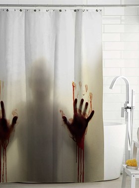 Halloween Shower Curtain Polyester Window Curtains with Bloo