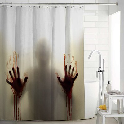 Halloween Shower Curtain Polyester Window Curtains with Bloo