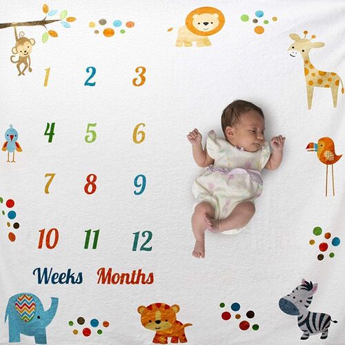 2019 Baby Milestone Blanket Monthly Growth Blankets Newborn