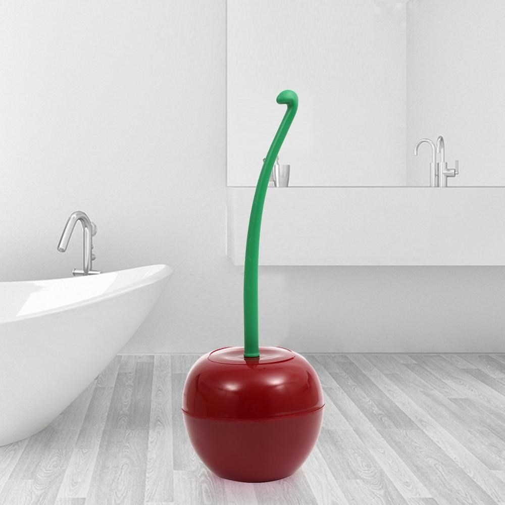 New Toilet Bowl Brush Holder Cute Cherry shape WC Wash Brush