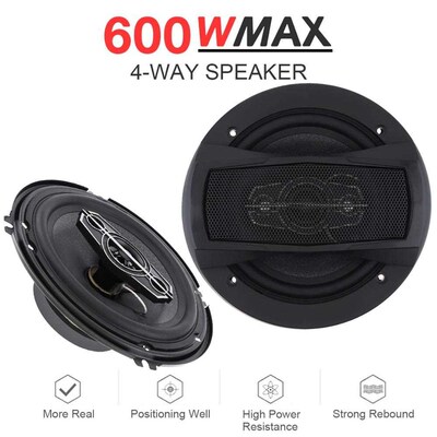 2pcs 6.5 Inch 600W 4 Way niversal Car Coaxial Auto Music Ste