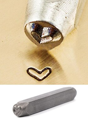 Heart Impress Steel Design Embossed Stamp Hand Punch Imprin
