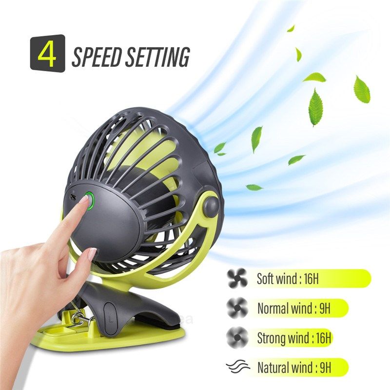 4000mah portable cooling mini sb fan 4 speeds 360 degree all