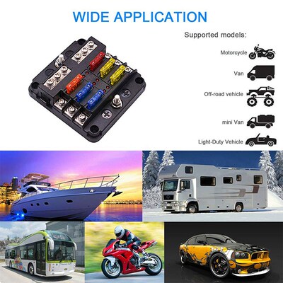 Fuse Panel Cracked Box 6 Way 12V-24V Power Block Distributio