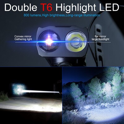 20000 Lumens 4000mAh Bike Front Light With Horn USB Recharge