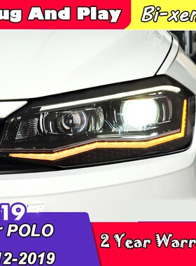 VW POLO Headlight 2012-2019 Year With DRL Front Lamp Assembl