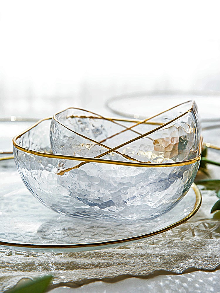 Phnom Penh Hammer Glass Bowl Dessert Salad Bowl Home Simple