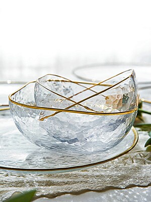 Phnom Penh Hammer Glass Bowl Dessert Salad Bowl Home Simple