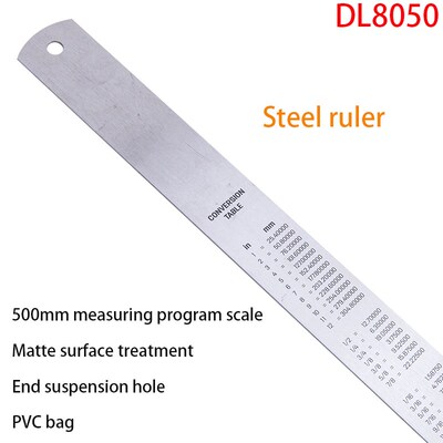 DL8050 Steel Ruler Specification 530mmx28.5mm Stainless Ste