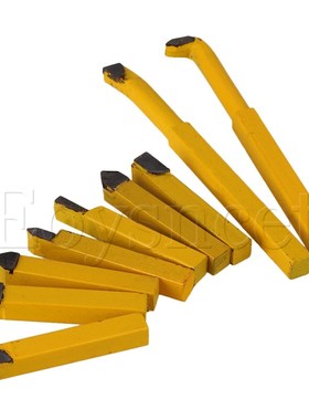 9pcs Iron Lathe Brazed Carbide Turning Tool Bit 10mm Square