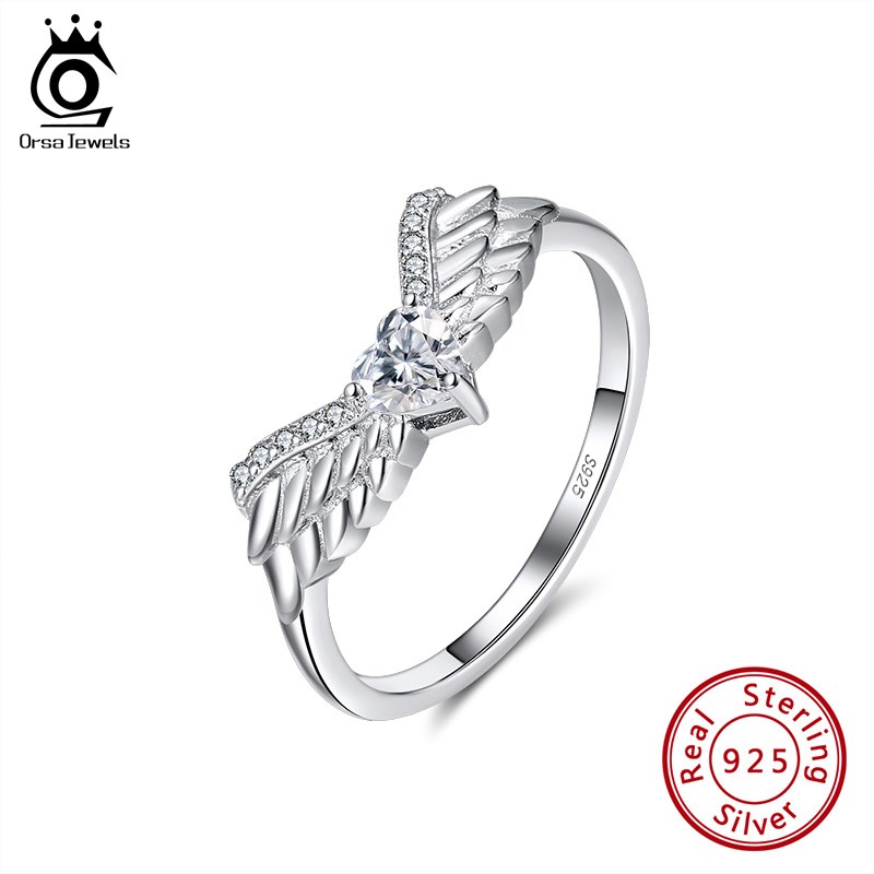 ORSA JEWELS 925 Sterling Silver Rings Vintage Angle Wing De