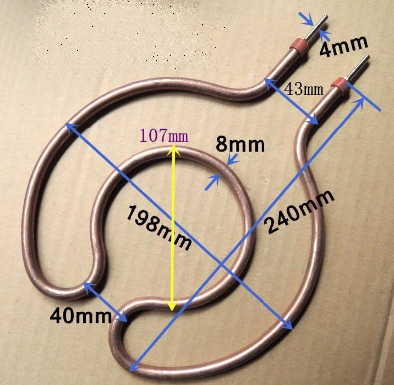 Pancake Maker Parts Large Size double Coils  Heating Tube 19