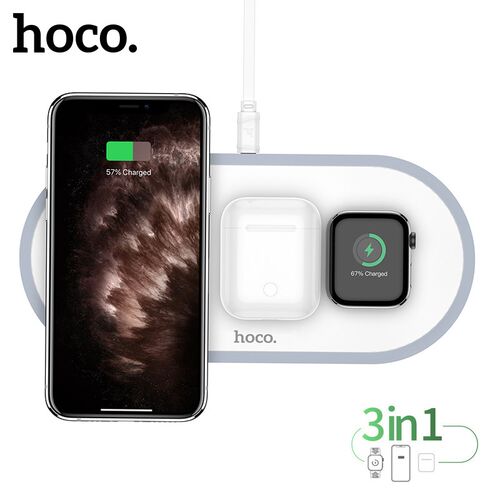 Hoco 3 in 1 Wireless Charger Pad Qi Fast Charging For iPhon