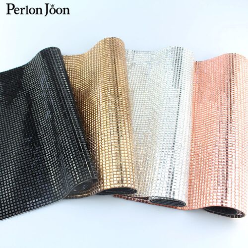 24*40cm Square Glass Rhinestone Mesh Trim Hotfix crystal Fab