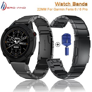 22mm QuickFit Fenix 6 Metal Stainless Steel Watch Band Strap