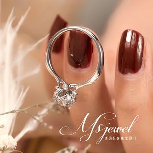 母亲节 周家同款灿若星辰莫桑石戒女纯银圈星河璀璨钻石戒指订婚