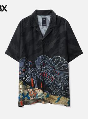 Maharishi Cyber Skeleton Camp Collar Shirt 短袖衬衫男HBX