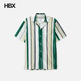Lanvin Bowling Shirt With Printed Stripes 短袖衬衫男HBX
