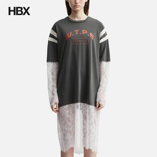 pushBUTTON Layered Lace Sleeve Tee 连身裙女HBX