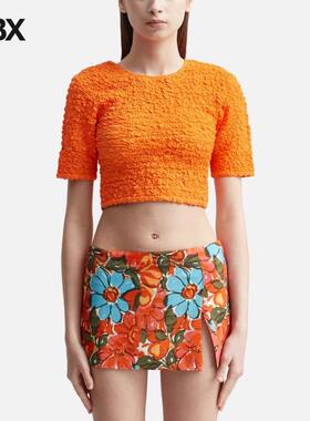 Ganni Poplin Cropped Smock Top 上衣女HBX