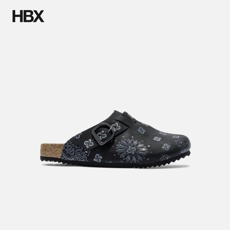 Bravest Studios Black Suede Paisley Clogs 拖鞋涼鞋男HBX