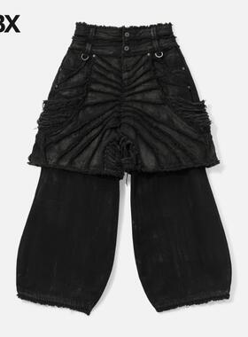 Thought We Friends Attached Detachable Waxed 牛仔裤HBX