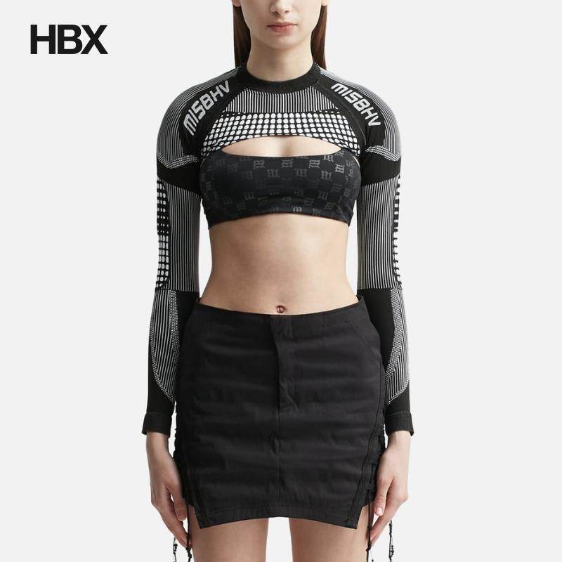 Misbhv Sport Shrug Longsleeve Black & White 上衣女HBX
