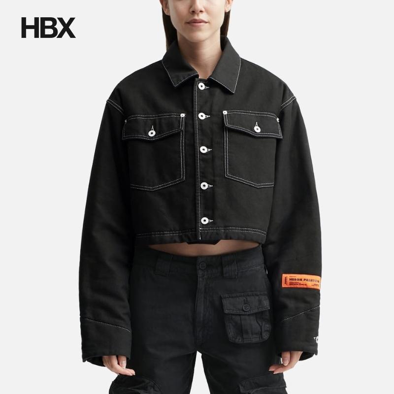 Heron Preston WHITE STITCH CROP JACKET 外套女HBX
