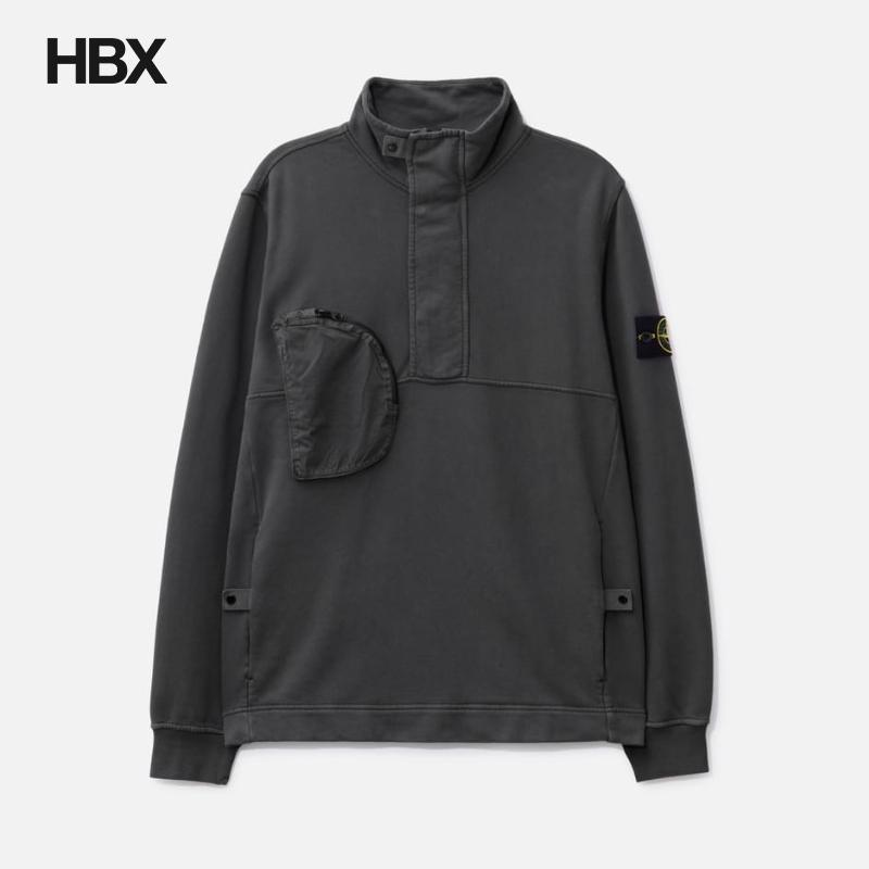 Stone Island/石头岛 Round Pocket Mockneck 无帽卫衣男HBX