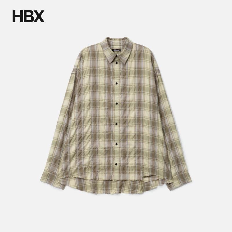 CODA Checked Washed Thrashed Structured Shirt 长袖衬衫男HBX