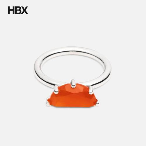 SUOT Studio Half Cut Carnelian Ring In Silver 戒指女HBX