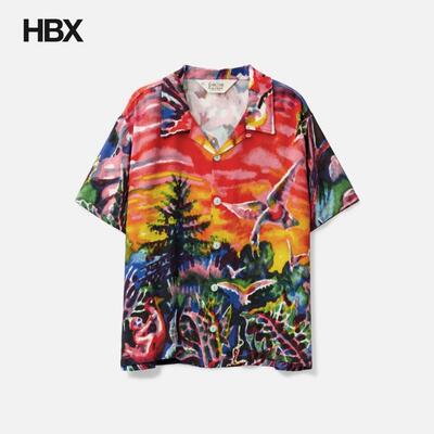 Brain Dead Forgotten Forest Short Sleeve Button Up短袖衬衫男
