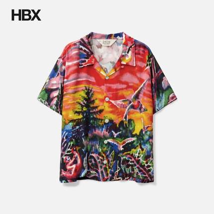 Brain Dead Forgotten Forest Short Sleeve Button Up短袖衬衫男