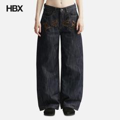 YEEL Leopard Applique Wide Pants 牛仔裤女HBX