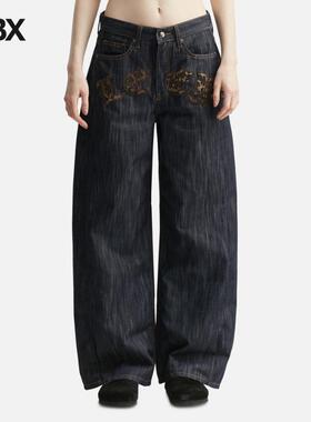 YEEL Leopard Applique Wide Pants 牛仔裤女HBX