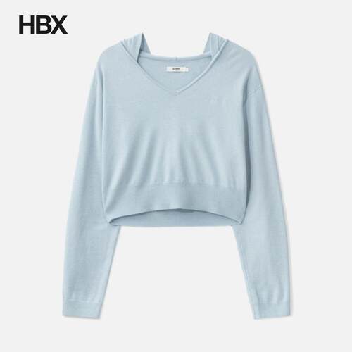 Glowny G Hug V-Neck Knit Hoodie 帽衫卫衣女HBX