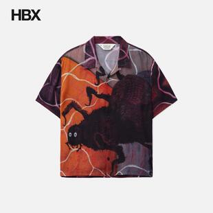 Brain Dead Spiral Orb Button Up Shirt 短袖衬衫男HBX