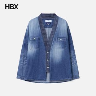 Wash Shirt 3YR 男HBX 恤衫 Denim FDMTL Haori