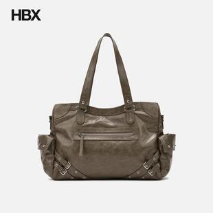 DEINET Stud Pocket Big Bag In Khaki 斜挎包女HBX