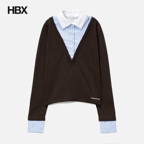 MARKGONG Brown Long-Sleeve Knit Top 针织衫女HBX