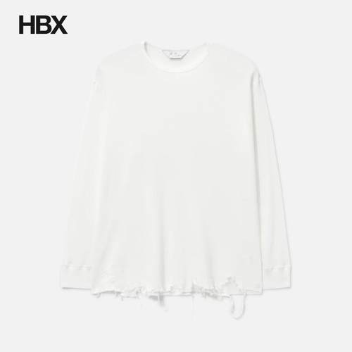 ANCELLM Damage Waffle Crew Long Sleeves T-Shirt 长袖T恤男HBX