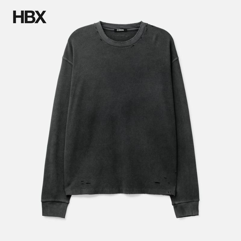 CODA Faded Black Aging Damaged Long Sleeve 长袖T恤男HBX