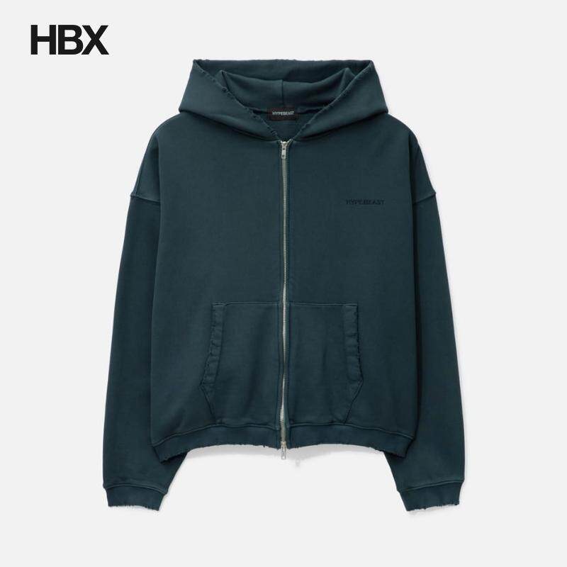 Hypebeast GARMENT DYED LOGO ZIP-UP HOODIE 帽衫外套HBX