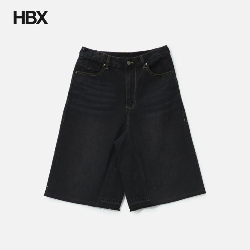 POLYTERU 1/2 Rebuild Gosima Denim Rivet Flowers 短裤男HBX