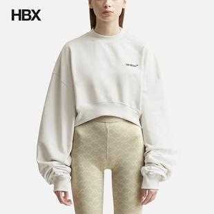 卫衣运动衫 Off 女HBX Cropped For Crewneck All White™