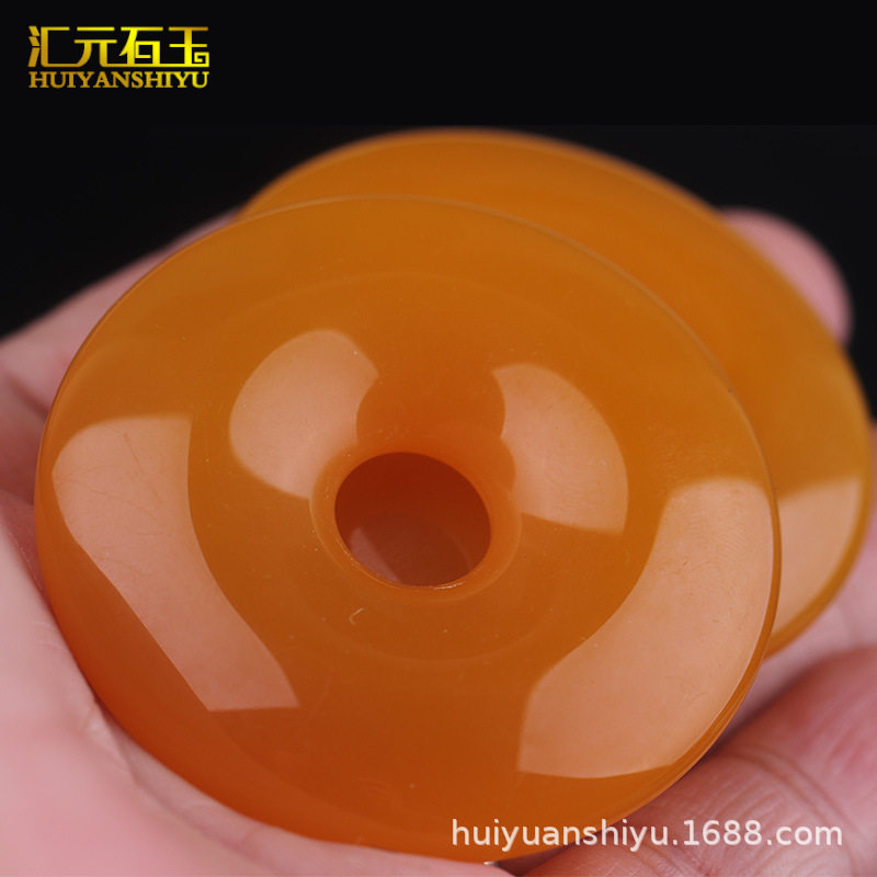 玉髓大号平安扣挂件红玛瑙平安扣玉扣玉环吊坠玉石车挂毛衣链