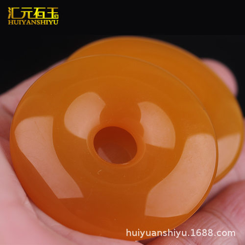 玉髓大号平安扣挂件红玛瑙平安扣玉扣玉环吊坠玉石车挂毛衣链