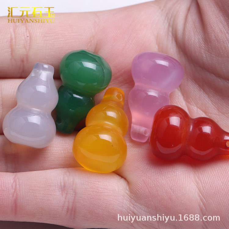 冰种玉髓葫芦吊坠红玛瑙玉石玉器立体小葫芦挂件福禄寿