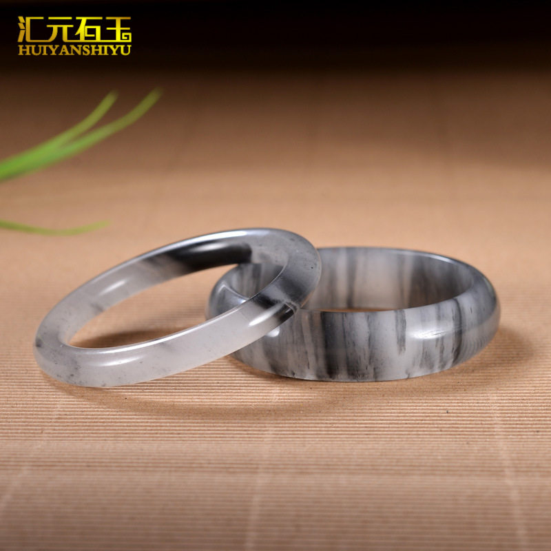 新疆金丝玉青花手镯戈壁水墨丹青花玉镯玉石玉器镯子