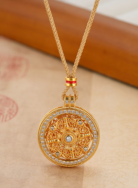 法国capinkofin新款可旋转镶钻八宝罗盘长款吊坠项链新中式轻奢